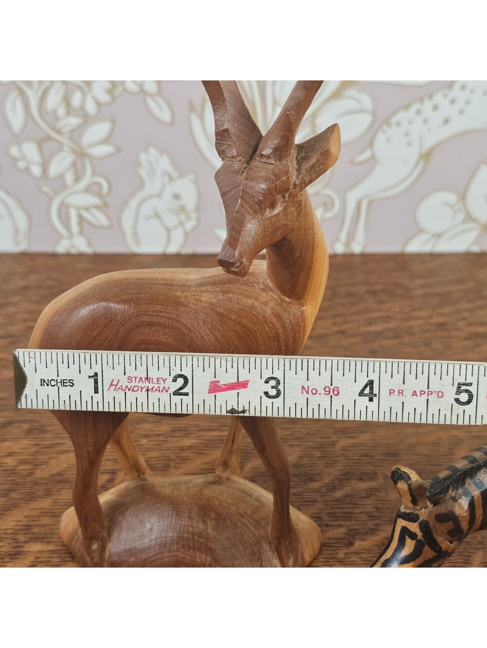 Vintage Hand Carved Wood Zebra & Gazelle Figurines African Safari Lot - Picture 10 of 15